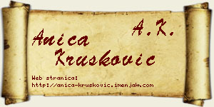 Anica Krušković vizit kartica